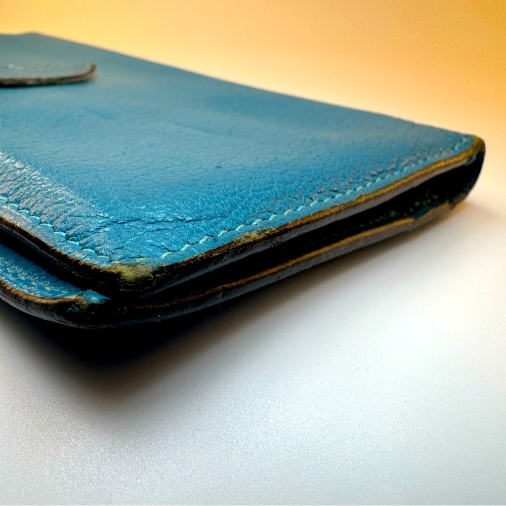 Hermès Béarn Wallet Bleu Paon Epsom Leather Palladium 2007 Hermès wallet AUTH - Picture 12 of 16